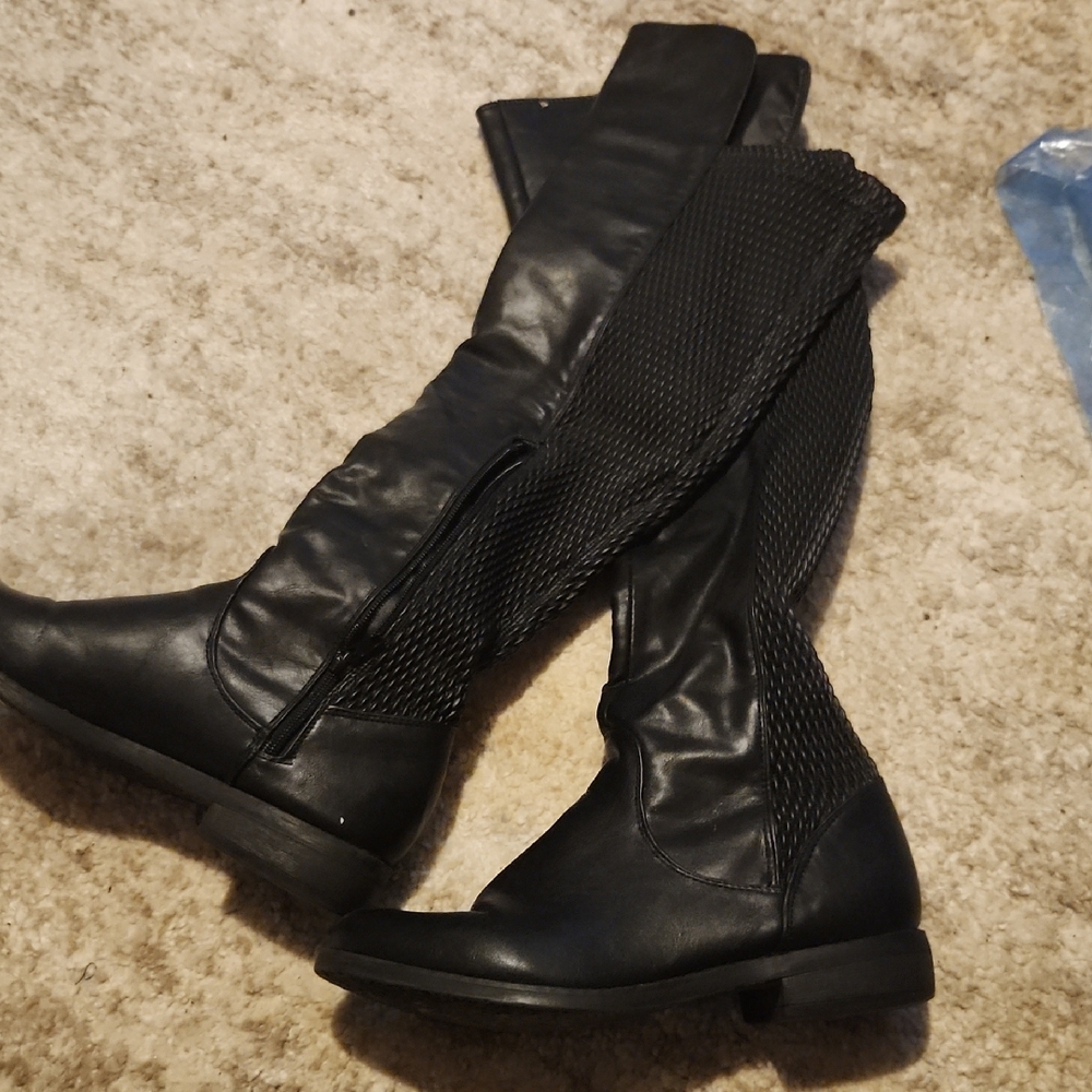 JustFab Black Over the Knee Boots Classic Style